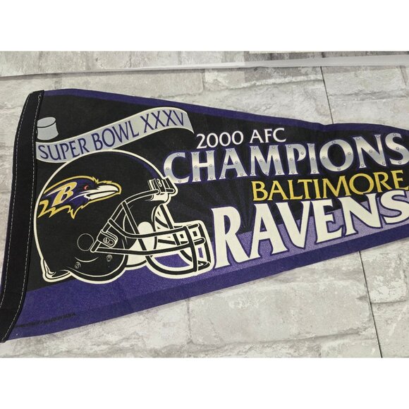 2000 Baltimore Ravens AFC Champions NFL Football Super Bowl XXXV‎ Felt Pennant - Picture 4 of 6